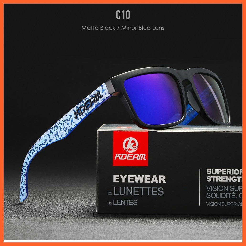 whatagift.com.au Sunglasses C10Mirror Blue Square Polarized Sunglasses | Outdoors Lifestyle Coating Sun Glasses