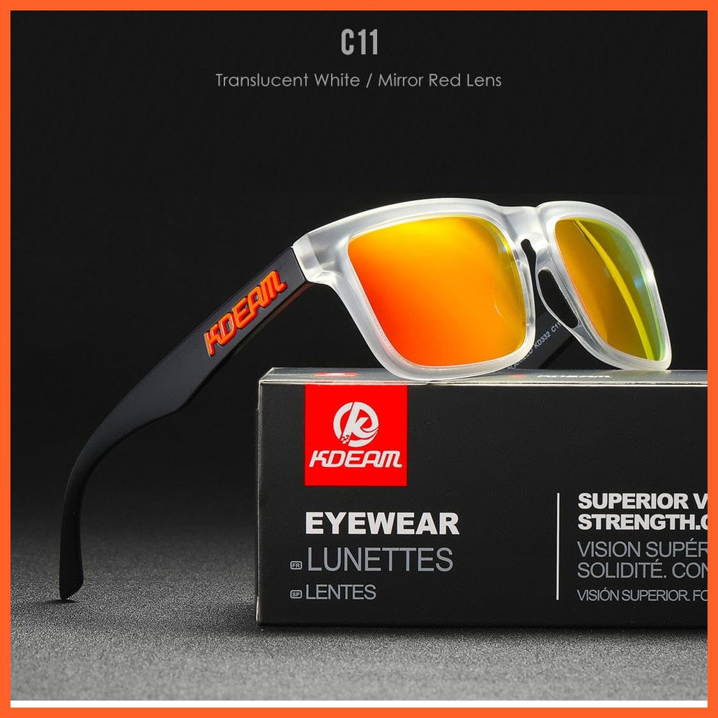 whatagift.com.au Sunglasses C11Mirror Red Square Polarized Sunglasses | Outdoors Lifestyle Coating Sun Glasses
