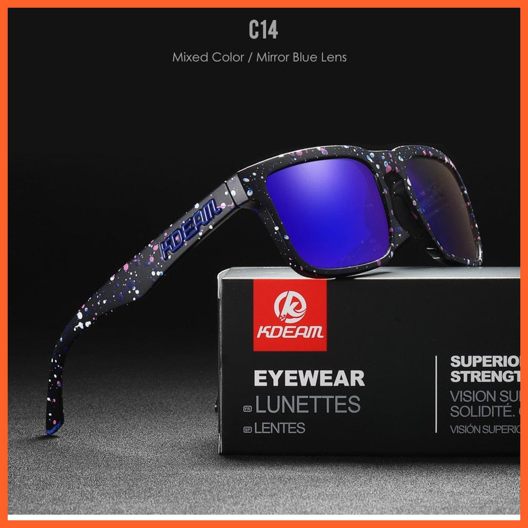 whatagift.com.au Sunglasses C14 Mirror Blue Square Polarized Sunglasses | Outdoors Lifestyle Coating Sun Glasses