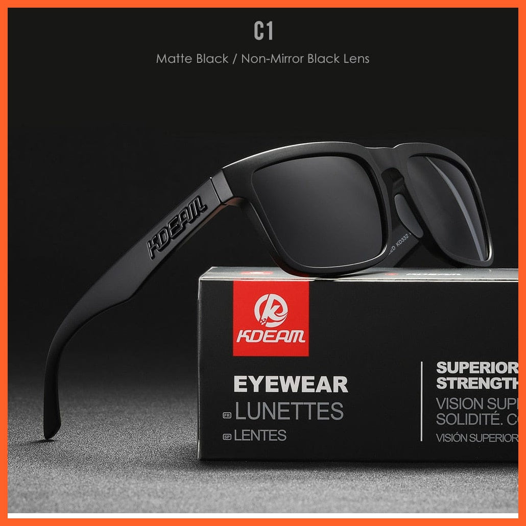 whatagift.com.au Sunglasses C1All Black Square Polarized Sunglasses | Outdoors Lifestyle Coating Sun Glasses