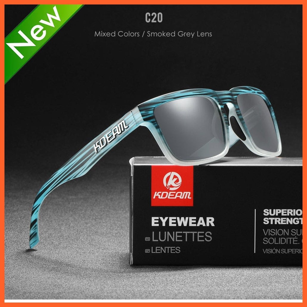 whatagift.com.au Sunglasses C20 Smoked Grey Square Polarized Sunglasses | Outdoors Lifestyle Coating Sun Glasses