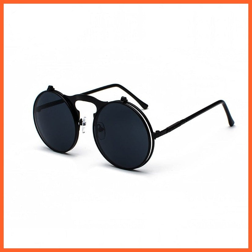 whatagift.com.au Sunglasses C2BlackGrey / Other Vintage Steampunk Flip Sunglasses | Men Women Retro Round Metal Frame Glasses