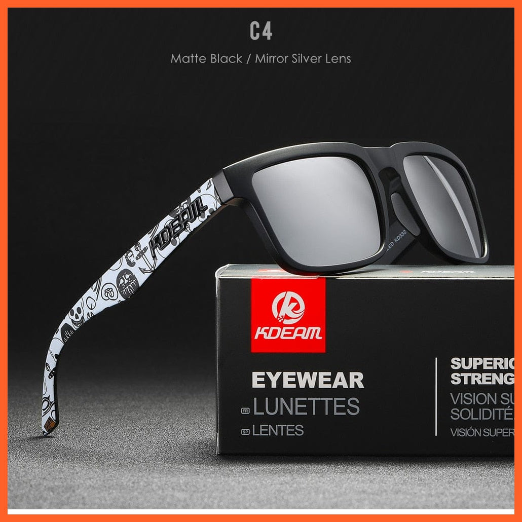 whatagift.com.au Sunglasses C4 Mirror Silver Square Polarized Sunglasses | Outdoors Lifestyle Coating Sun Glasses
