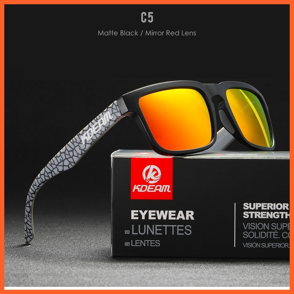 whatagift.com.au Sunglasses C5 Mirror Red Square Polarized Sunglasses | Outdoors Lifestyle Coating Sun Glasses
