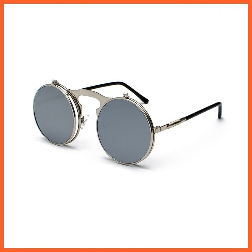 whatagift.com.au Sunglasses C5SilverMercury / Other Vintage Steampunk Flip Sunglasses | Men Women Retro Round Metal Frame Glasses