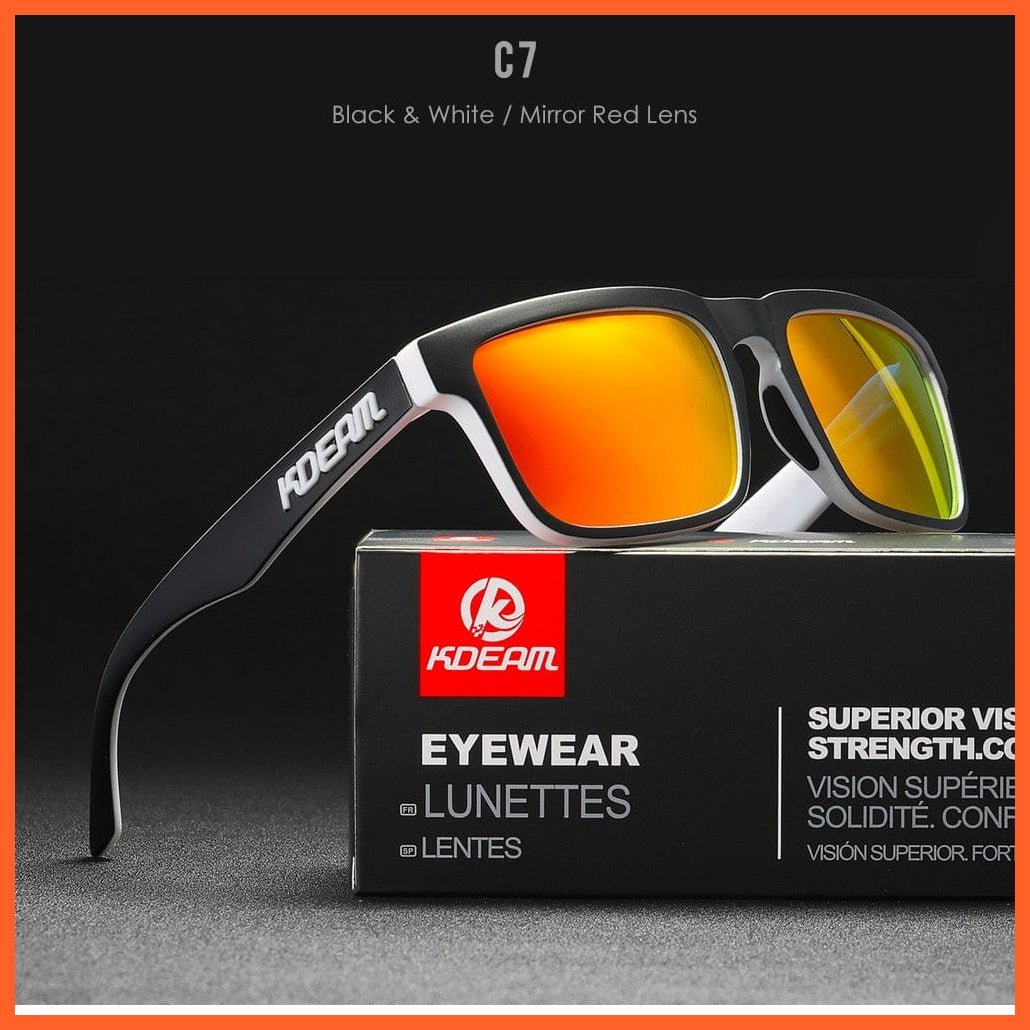 whatagift.com.au Sunglasses C7Mirror Red Square Polarized Sunglasses | Outdoors Lifestyle Coating Sun Glasses