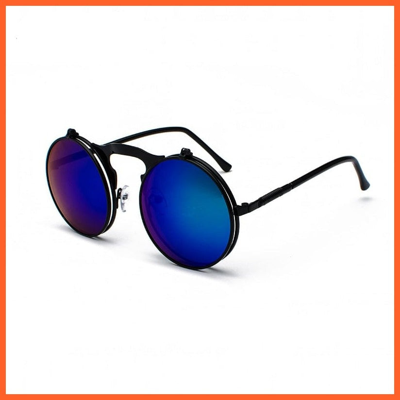 whatagift.com.au Sunglasses C8BlackBlueGreen / Other Vintage Steampunk Flip Sunglasses | Men Women Retro Round Metal Frame Glasses