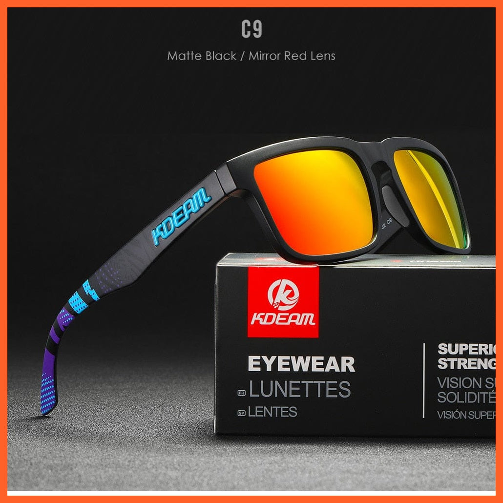 whatagift.com.au Sunglasses C9Mirror Red Square Polarized Sunglasses | Outdoors Lifestyle Coating Sun Glasses