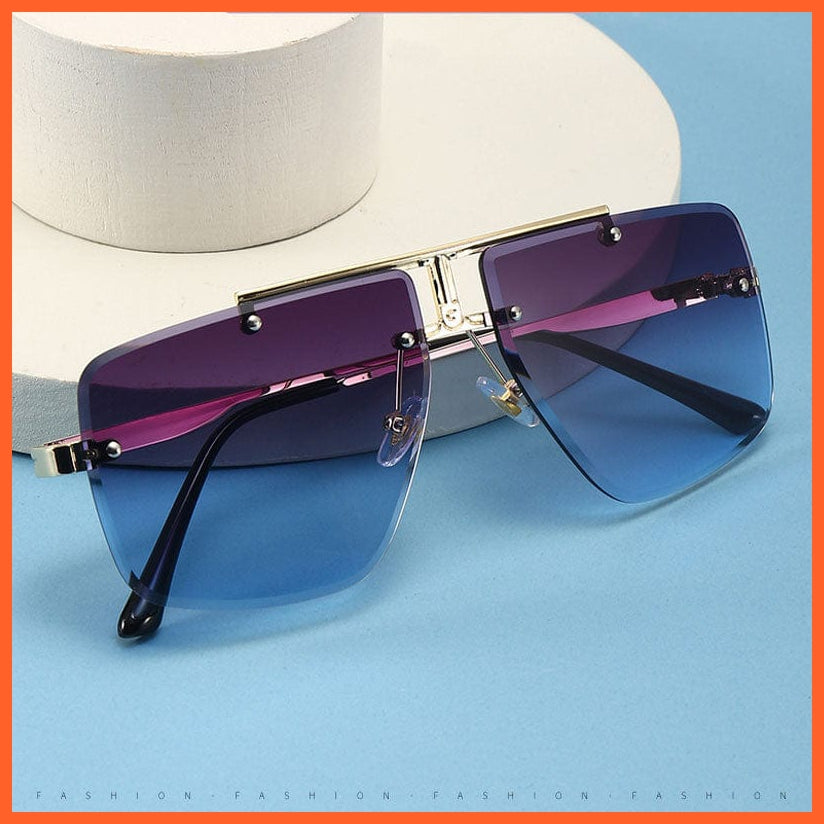 whatagift.com.au Sunglasses Fashion Frameless Cool Men Driving Glasses | Summer Gradient Pilot Sun Glasses