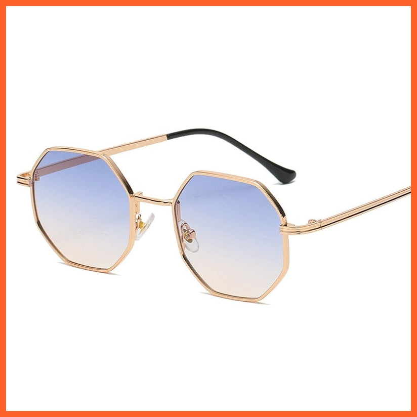whatagift.com.au Sunglasses Gold Blue yellow / UV400 Unisex Vintage Octagon Metal Sunglasses | Luxury Design Goggle Sun Glasses