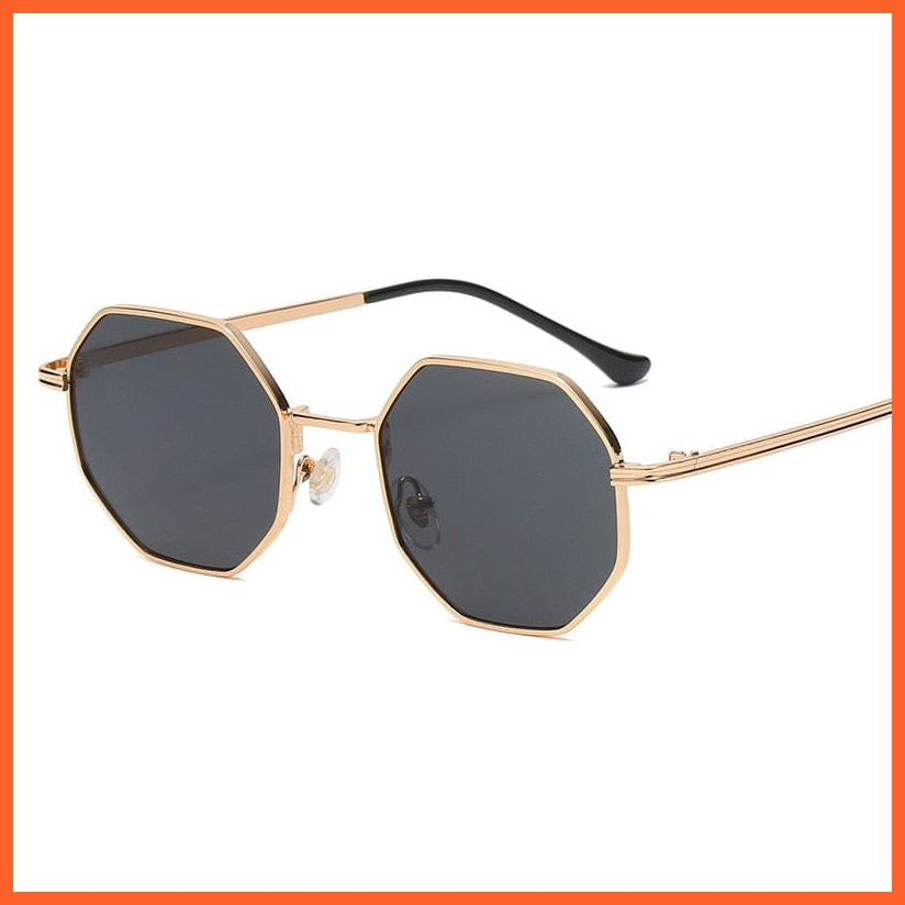 whatagift.com.au Sunglasses Gold Grey / UV400 Unisex Vintage Octagon Metal Sunglasses | Luxury Design Goggle Sun Glasses