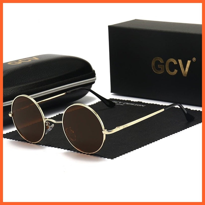whatagift.com.au Sunglasses Gold Tea / China / Polarized Steampunk Round Polarized Sunglasses | Vintage Classic Metal Frame Sun Glasses