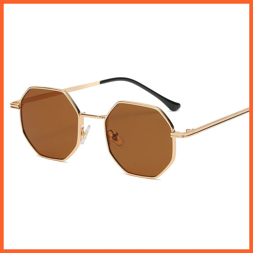 whatagift.com.au Sunglasses Gold Tea / UV400 Unisex Vintage Octagon Metal Sunglasses | Luxury Design Goggle Sun Glasses