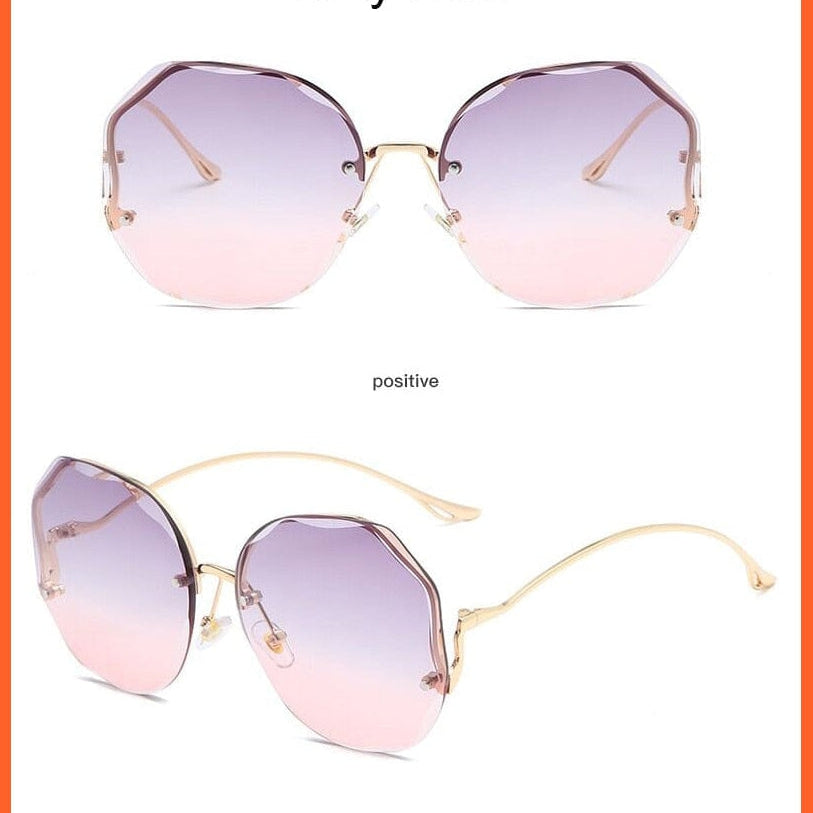 whatagift.com.au Sunglasses Luxury Round Gradient Sunglasses | Women Metal Curved Ladies UV400 Eyewear