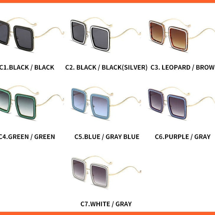 whatagift.com.au Sunglasses New Square Personality Glitter Sunglasses | Designer Flashing Diamond Funny Eyewear