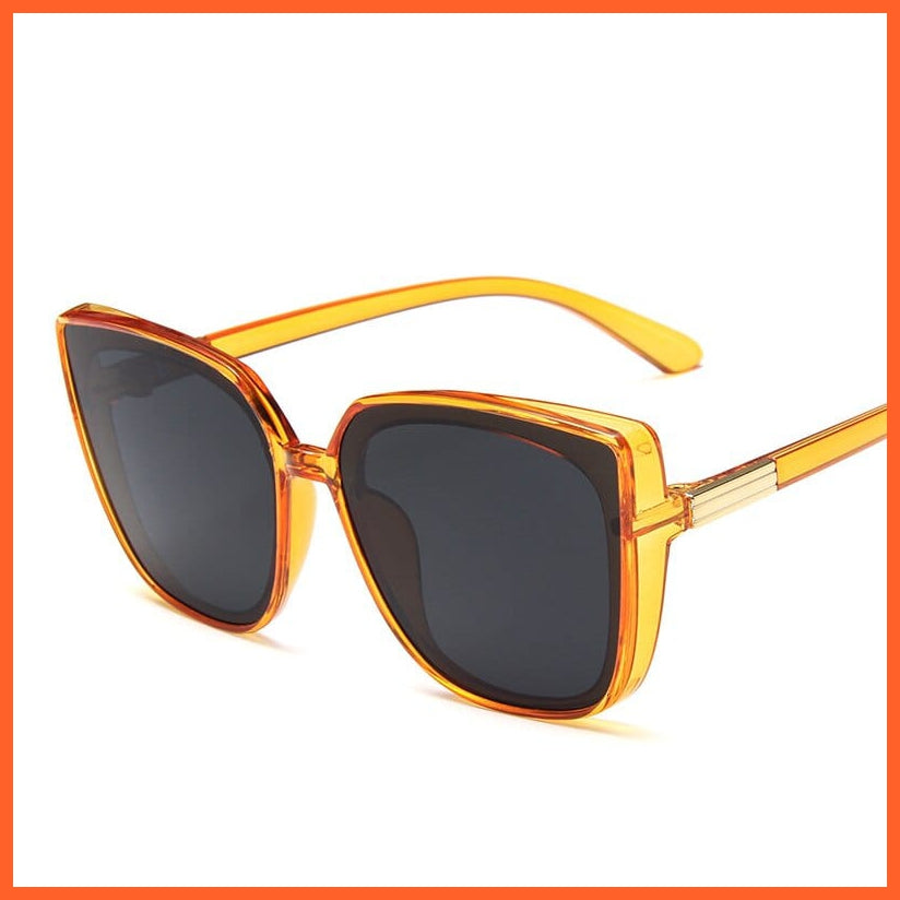 whatagift.com.au Sunglasses Orange Classic Square Frame Sunglasses | Vintage Fashion Rimmed Eyewear