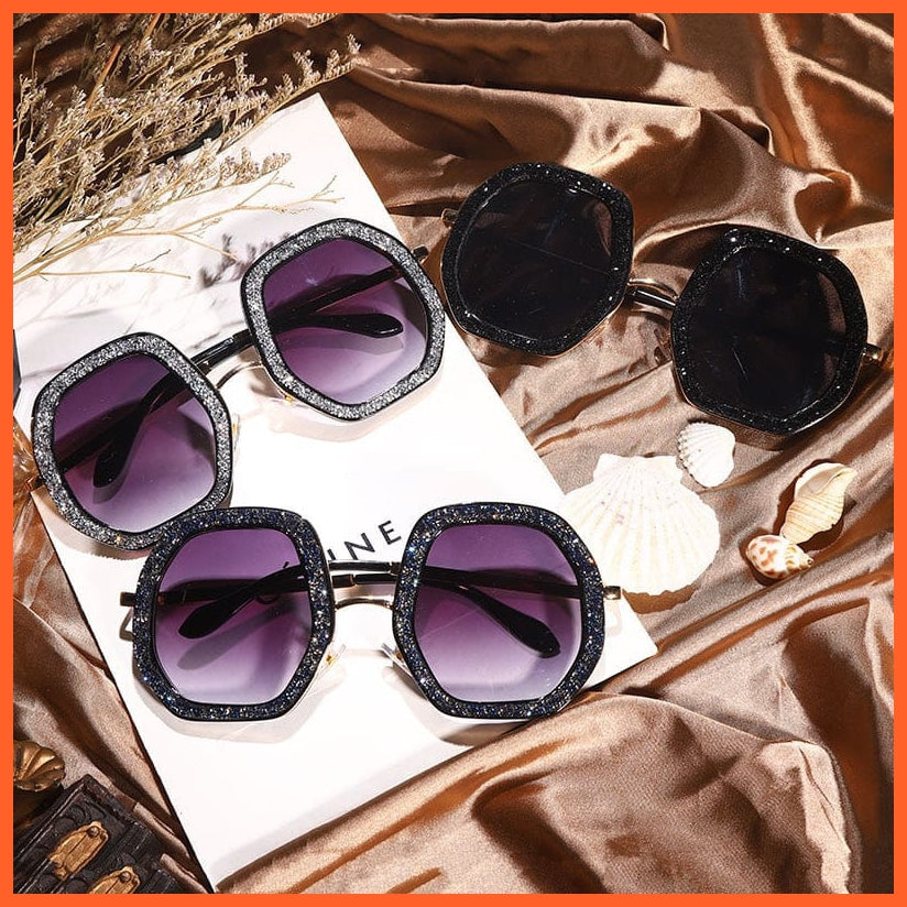 whatagift.com.au Sunglasses Oversized Luxury Diamond Crystal Sunglasses | UV400 Shades Hipster Eyewear