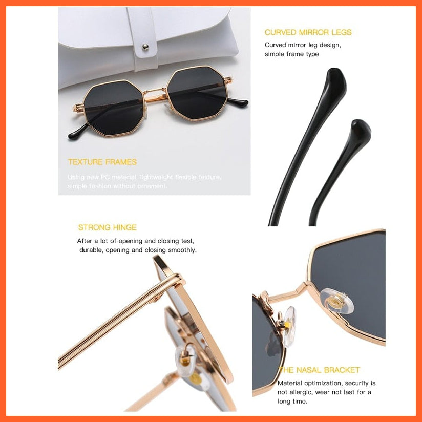 whatagift.com.au Sunglasses Unisex Vintage Octagon Metal Sunglasses | Luxury Design Goggle Sun Glasses