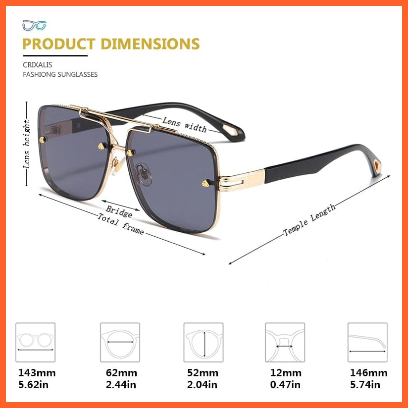 whatagift.com.au Sunglasses Vintage Fashion Trend Square Sun Glasses |  UV400 Designer Driving Shades