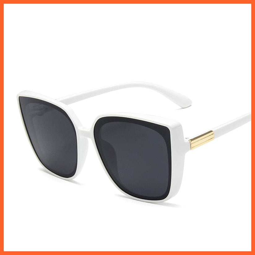 whatagift.com.au Sunglasses White Classic Square Frame Sunglasses | Vintage Fashion Rimmed Eyewear