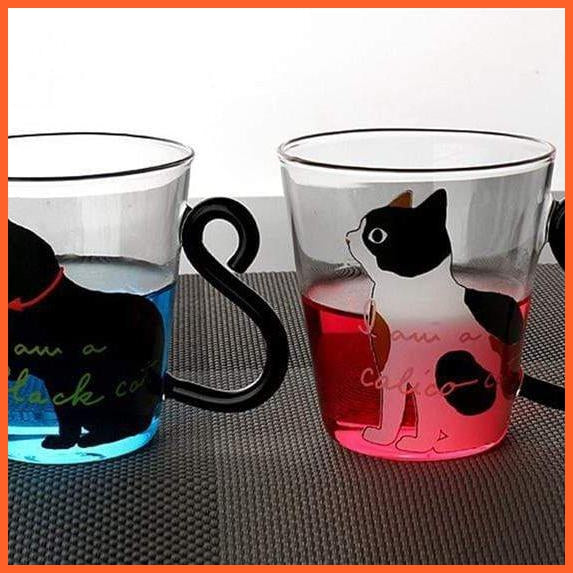 300 Ml Cute Cat Printed Coffee Tea Glass Cup With Spoon | whatagift.com.au.