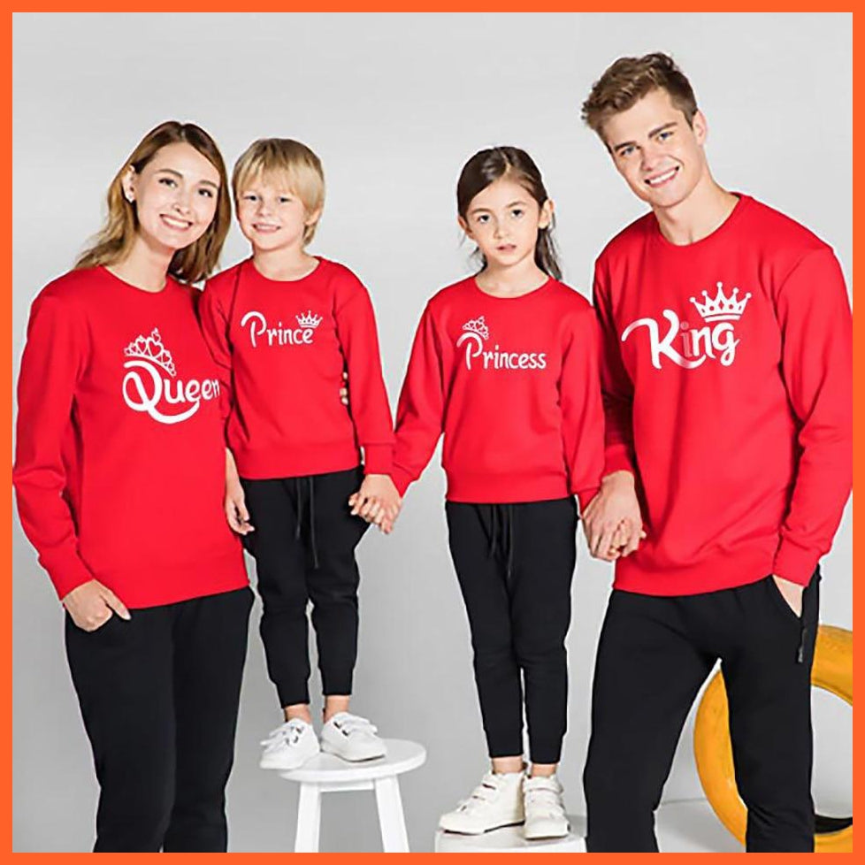 King\Queen Printed Family Set Sweaters | Father Mother Daughter Son Christmas Sweaters | Matching Outfits | whatagift.com.au.