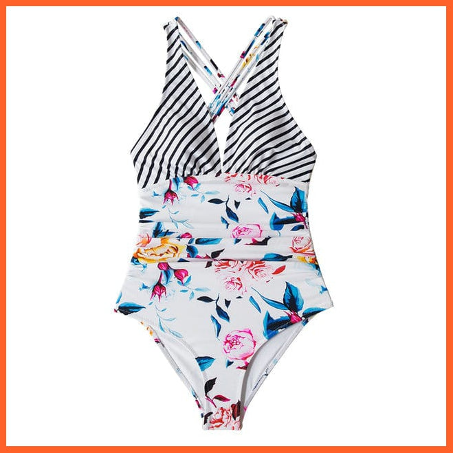 whatagift.com.au Swimsuit Women ADI5006C / XS / China Black V-neck One-Piece Swimsuit | Sexy Crisscross Back Women Molokini Swimwear