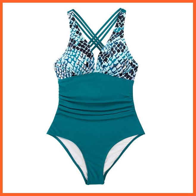 whatagift.com.au Swimsuit Women ADJ3004A / M / China Black V-neck One-Piece Swimsuit | Sexy Crisscross Back Women Molokini Swimwear