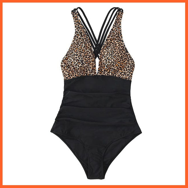 whatagift.com.au Swimsuit Women ADJ3004B / XS / China Black V-neck One-Piece Swimsuit | Sexy Crisscross Back Women Molokini Swimwear