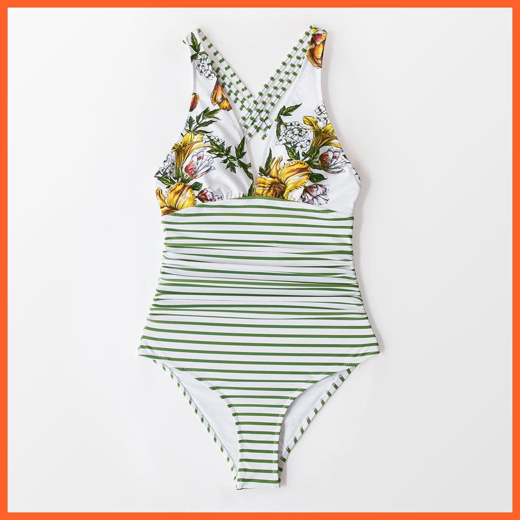 whatagift.com.au Swimsuit Women Black V-neck One-Piece Swimsuit | Sexy Crisscross Back Women Molokini Swimwear