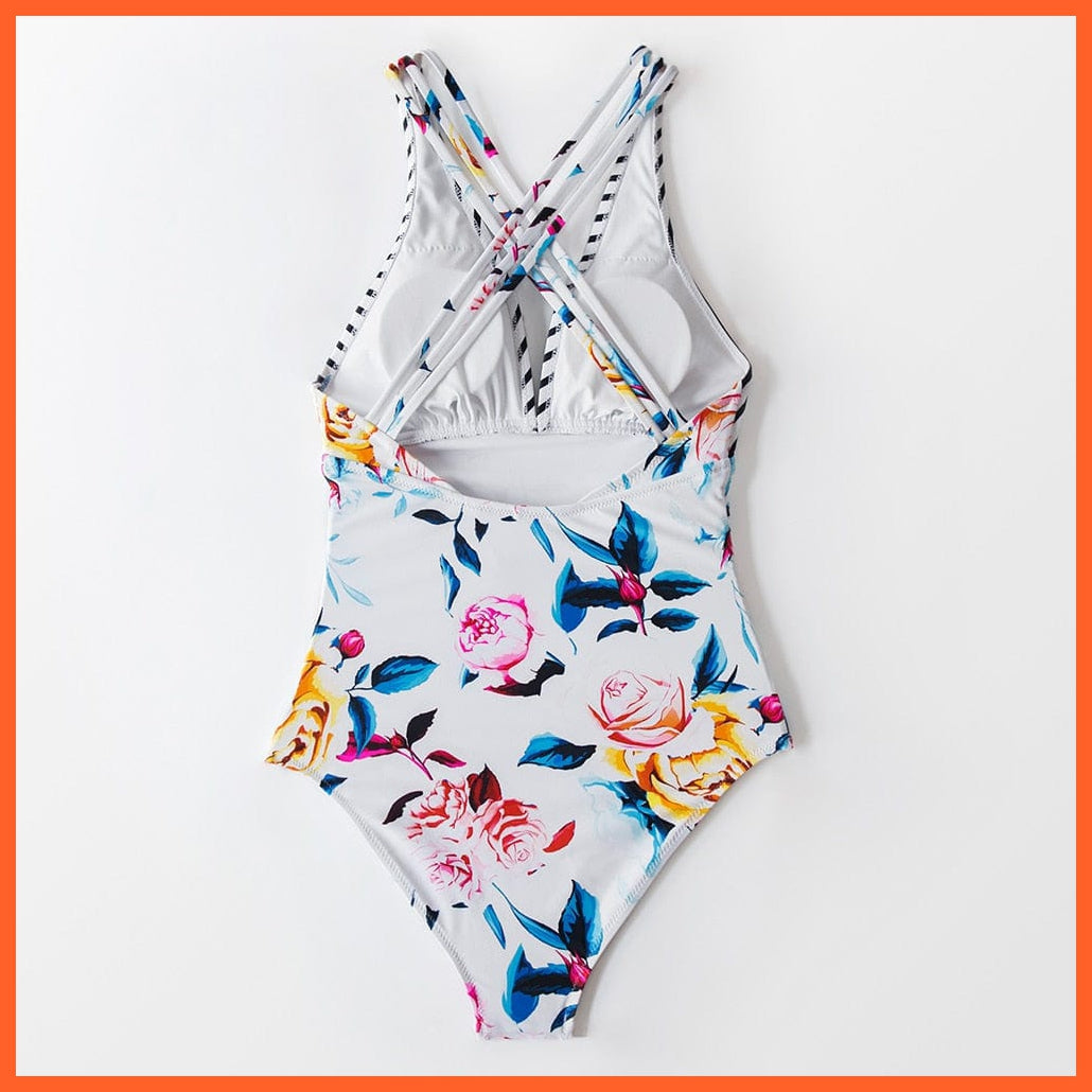 whatagift.com.au Swimsuit Women Black V-neck One-Piece Swimsuit | Sexy Crisscross Back Women Molokini Swimwear