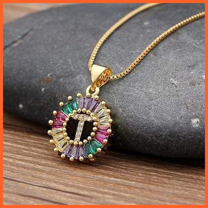 Multi Color Gold Plated Pendant & Necklace | whatagift.com.au.