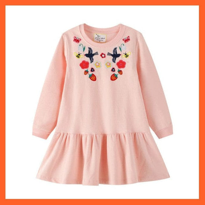 whatagift.com.au T7273 / 24M Cotton Clothes Animals Embroidery Bunny Dress For Girls