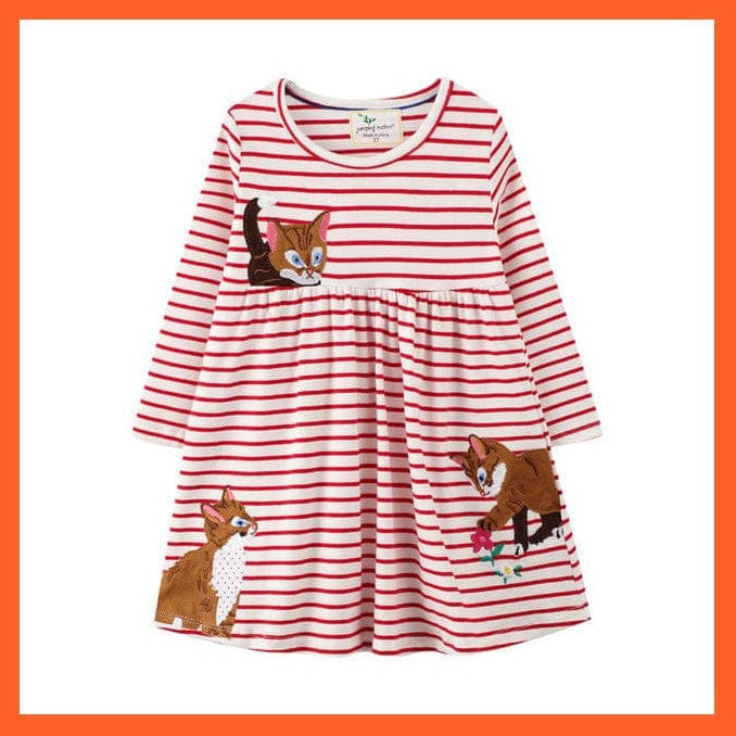whatagift.com.au T7467 / 24M Cotton Clothes Animals Embroidery Bunny Dress For Girls