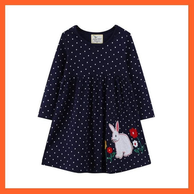 whatagift.com.au T7551 Bunny / 24M Cotton Clothes Animals Embroidery Bunny Dress For Girls