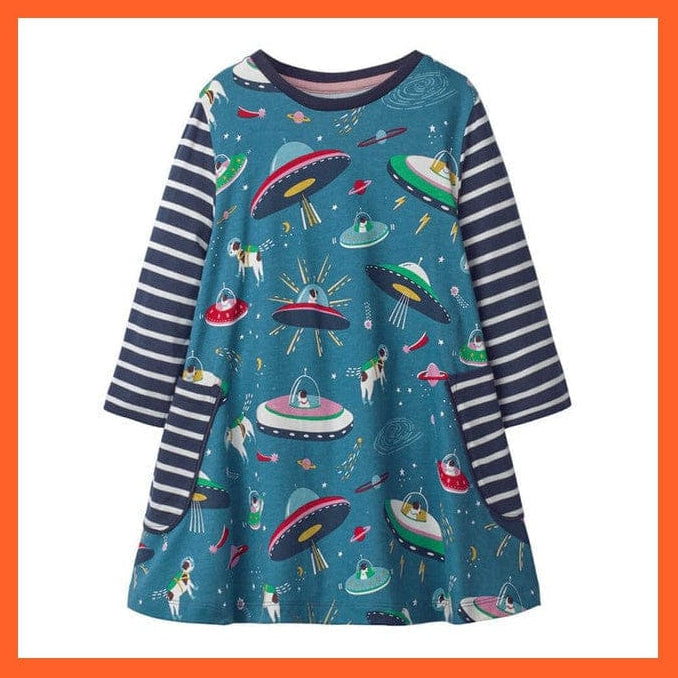 whatagift.com.au T7785 Space / 24M Cotton Clothes Animals Embroidery Bunny Dress For Girls