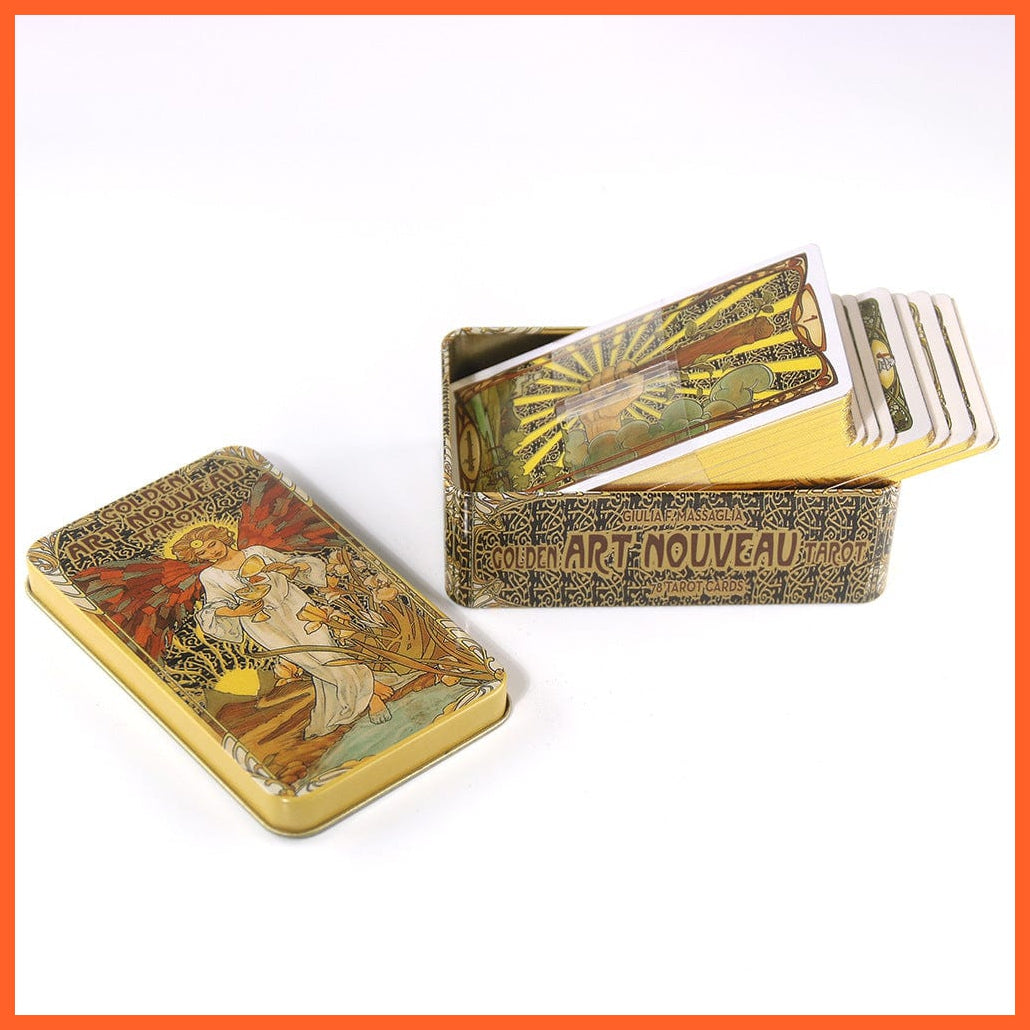 whatagift.com.au Tarot Cards Paper card 7 Golden Art Nouveau Tarot Cards with Box and Printed Guide