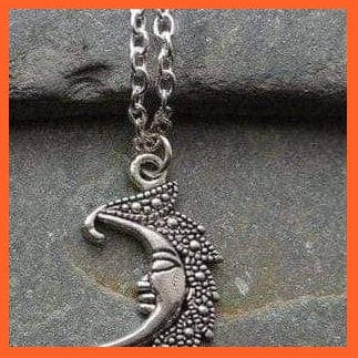 whatagift.com.au Tarot Cards Rhodium Plated / 70cm Silver Plated Moon And Sun Necklaces With Chain