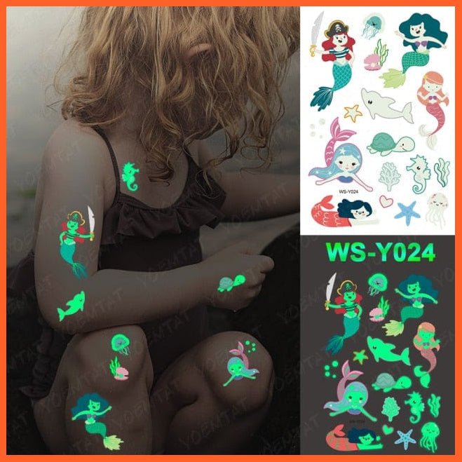 Luminous Night Tattoo Stickers For Children | Unicorn Star  Body Art Kids Cartoon Stickers | whatagift.com.au.