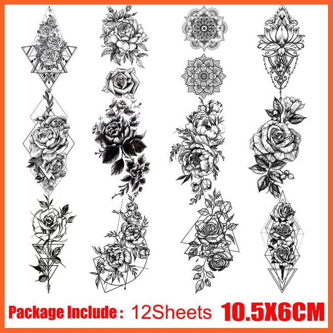 whatagift.com.au Tattoo 029Flower 3D Watercolor Lavender Flower Temporary Tattoos