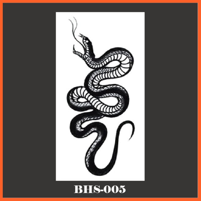 Black Snake Temporary Tattoo Stickers For Women | Mens Body Art Waterproof Dark Wine Big Size Snake Tattoo | whatagift.com.au.