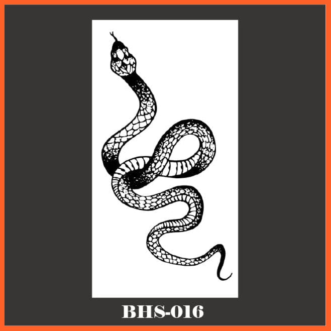 Black Snake Temporary Tattoo Stickers For Women | Mens Body Art Waterproof Dark Wine Big Size Snake Tattoo | whatagift.com.au.