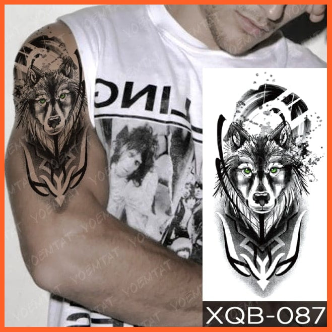 Waterproof Temporary Tattoo Sticker | Forest Lion Tiger Bear Flash Tattoos Men Women Leopard Wolf Crown Body Art Stickers | whatagift.com.au.