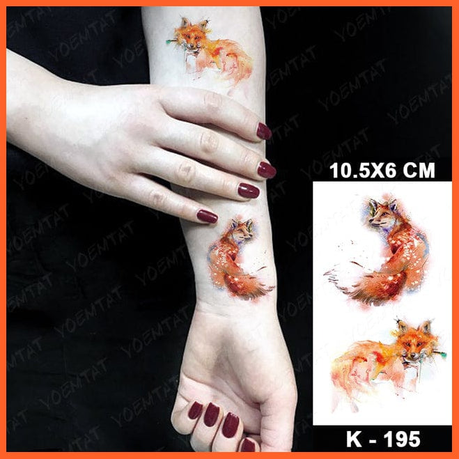 whatagift.com.au Tattoo 24-K195 Waterproof Temporary Tattoo Sticker | Snake Flower Rose Flash Tattoos