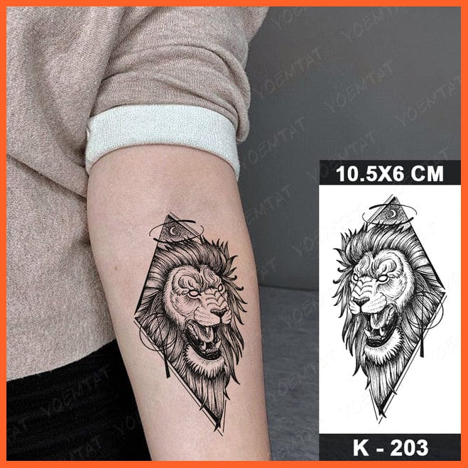 whatagift.com.au Tattoo 27-K203 Waterproof Temporary Tattoo Sticker | Snake Flower Rose Flash Tattoos