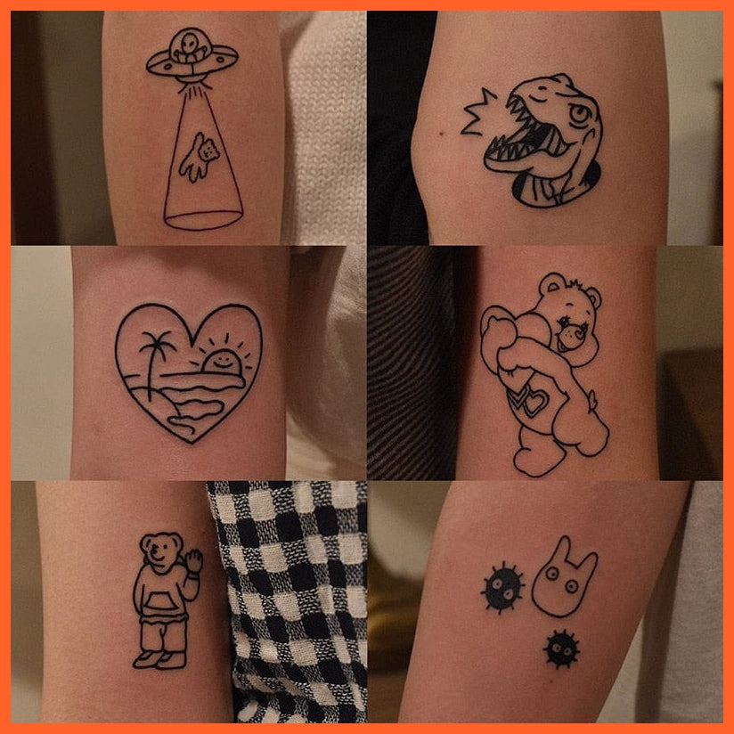30 Sheets Cute Litter Bear Temporary Tattoos | Kid Adult Face Tattoos Face Body Arm Art Waterproof Tatoo Sticker For Men Women | whatagift.com.au.