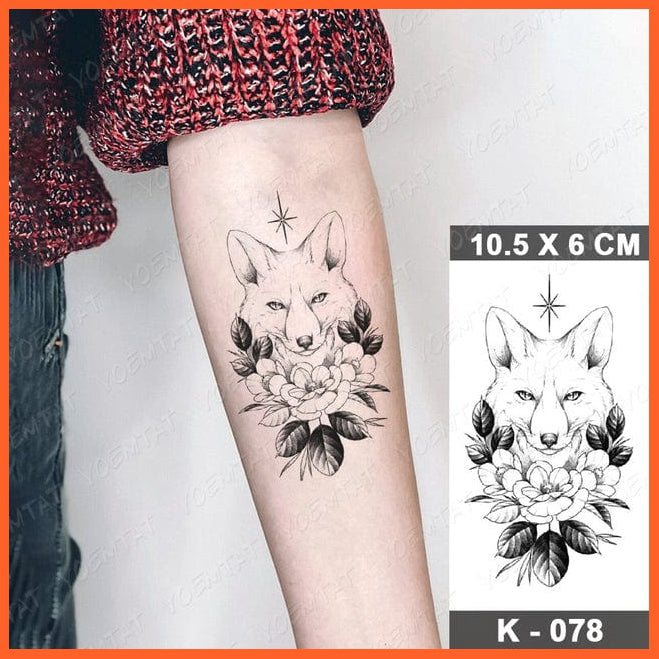 whatagift.com.au Tattoo 35-K078 Waterproof Temporary Tattoo Sticker | Snake Flower Rose Flash Tattoos