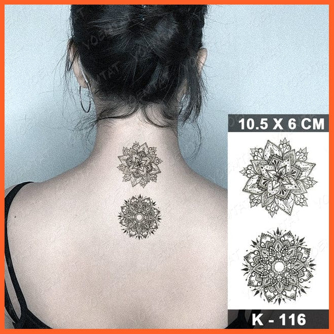 whatagift.com.au Tattoo 36-K116 Waterproof Temporary Tattoo Sticker | Snake Flower Rose Flash Tattoos