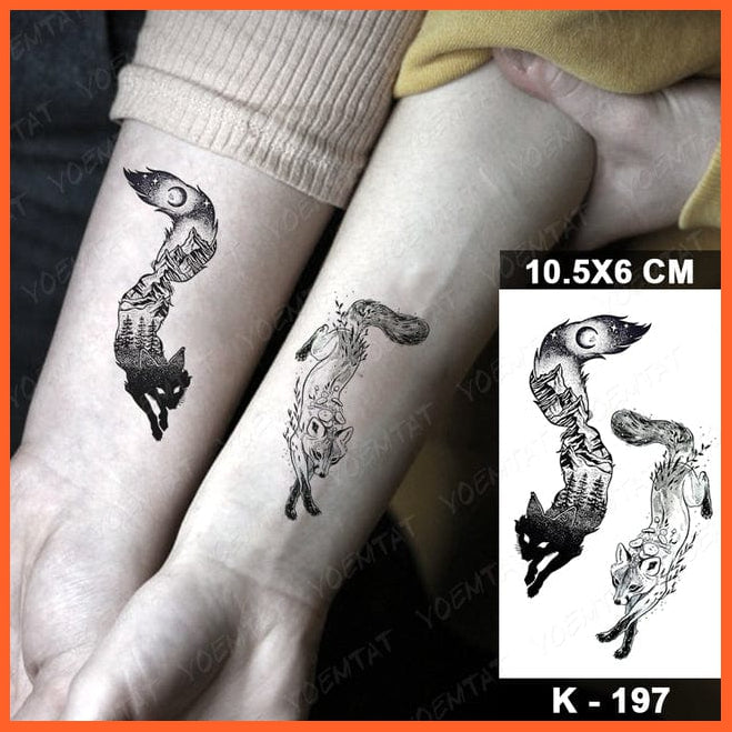 whatagift.com.au Tattoo 38-K197 Waterproof Temporary Tattoo Sticker | Snake Flower Rose Flash Tattoos