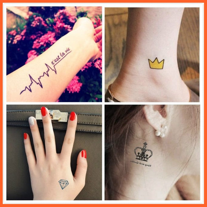 50Pcs Waterproof Women Lasting Body Art Stickers | Personality Temporary Tattoo Stickers For Men Women | whatagift.com.au.